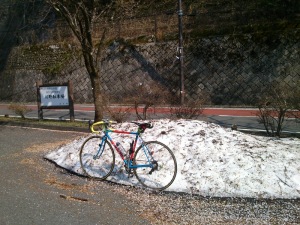 川野駐車場の雪